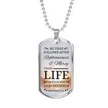 Life Living In Righteousness Christian Faith Necklace Stainless Steel or 18k Go - £37.52 GBP+