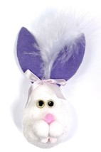 Hand Made Pompom Felt &amp; Boa Feather 4.5&quot; Brooch Pin Easter Bunny Rabbit ... - $7.83
