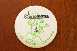Vintage Pinback Button Automatix 1983 Ground Breaking Engineering New Me... - $12.86