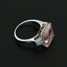 5.00Ct Asscher Finto Diamante Rosa Donna Anello 14K Placcato Oro Bianco - £89.09 GBP