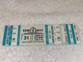 Kenny Rogers Dolly Parton 1990 Authentic Unused Concert Ticket Selland Arena Usa - £23.93 GBP