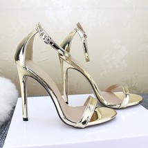 LTARTA  2021 New women&#39;s High Heels Sandals Sandals With Buckle Gold Silver Wedd - £24.87 GBP