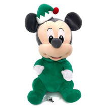 Disney Babies Mickey Mouse Green Elf Christmas Holiday Baby Plush 12 Stu... - $18.05