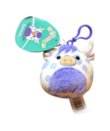 Squishmallows Conway the Purple Highland Cow Plush 3.5” Clip Backpack Ke... - £14.98 GBP