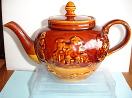 Arthur Wood Hunting Scene Lambeth Glazed  Stone wear Teapot early 1900&#39;s - £44.94 GBP