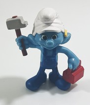 2013 McDonald&#39;s SMURFS 2 - HANDY SMURF Figure Happy Meal Toy PVC Hammer ... - $3.22