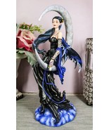 Large Celestial Crescent Moon Solace Fairy Statue 12&quot;H By Nene Thomas Decor - $105.51 CAD