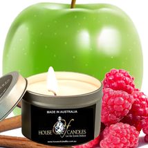Apple Cinnamon Raspberry Soy Wax Scented Tin Candles Vegan Friendly Hand Poured - £13.58 GBP+