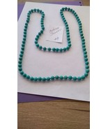 Simulate turquoise Costume long beaded ball handcrafted women&#39;s necklace... - £17.20 GBP