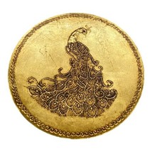 Peacock Serving Plate Footed Handpainted Gold Etched Design 7.5”World Ma... - $19.79