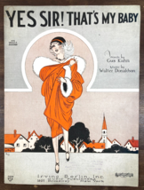 YES SIR! THAT&#39;S MY BABY 1925 Vintage SHEET MUSIC Flapper Girl Art GUS KAHN - £11.72 GBP