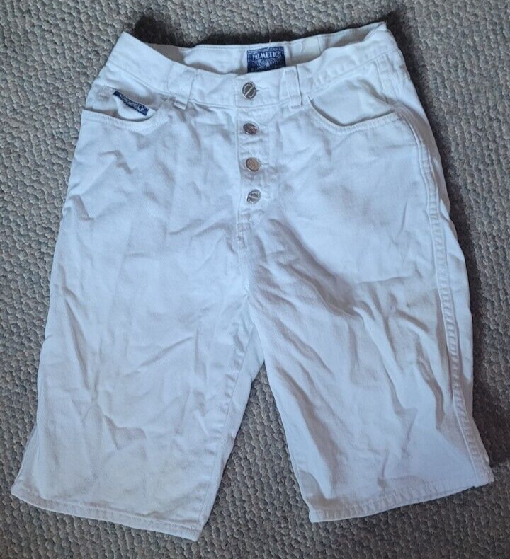 Teen Girl Palmetto's White Capri Jeans Button Fly Summer Picnic Camping School - $9.99
