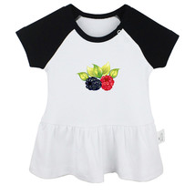 Babies Fruit Raspberry Pattern Dresses Infant Baby Princess Dress Ruffles Skirts - $13.08