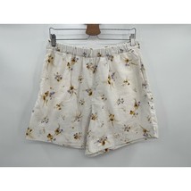 NWT H&amp;M Linen Blend Shorts Sz M White Floral Pull On - $14.70