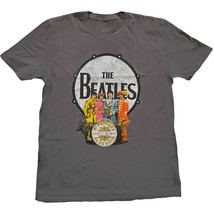 The Beatles Sgt Pepper &amp; Drum Grey Official Tee T-Shirt Mens Unisex - £25.10 GBP