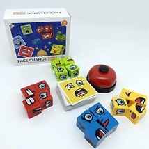 Face Change Cube Game Expression Matching Puzzle Board Game Interactive Family G - £33.54 GBP
