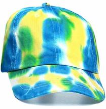 Tie Dye Cap 1960s Hippie Rainbow Color Hat for Men Women and Teens Tye Die - £8.77 GBP