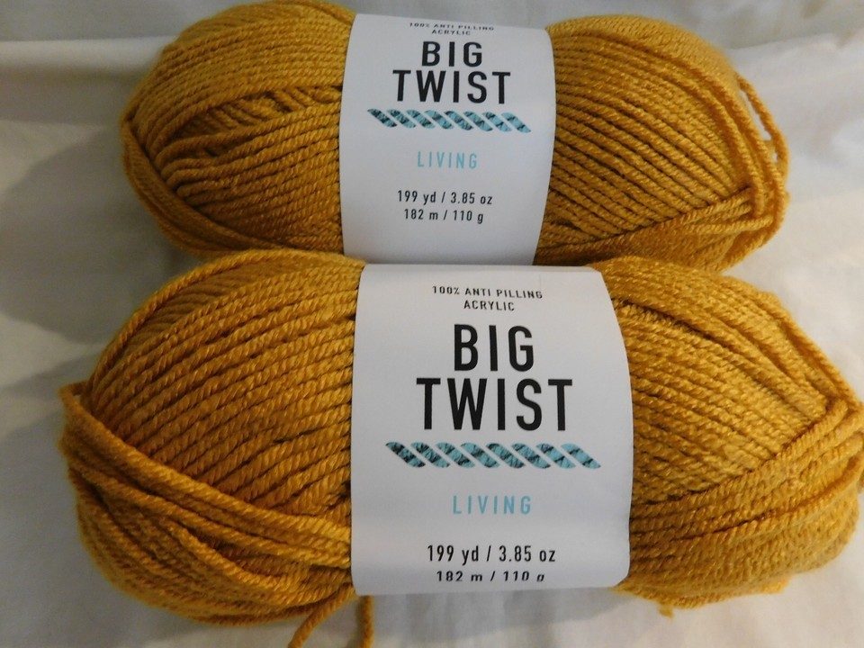 Big Twist Living Mustard lot of 2 Dye Lot 192570 - $17.99