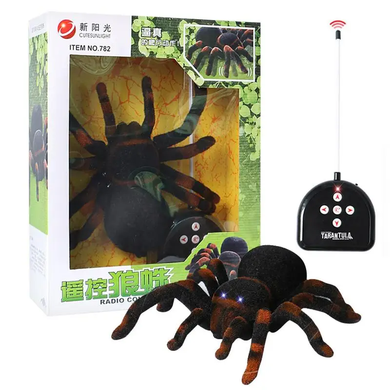 Halloween Remote Control Spider Toy Scary Tarantula With Glowing Eyes Creepy - £38.05 GBP+