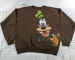 Disneyland Goofy Crewneck Sweatshirt Mens Extra Large Brown Large Graphic - $32.47