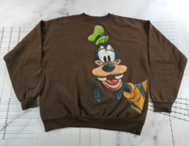 Disneyland Goofy Crewneck Sweatshirt Mens Extra Large Brown Large Graphic - $32.47