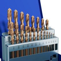  21Pc M35 Cobalt Drill Bit Set 1/16"-3/8" HSS Jobber Length Metal Steel - $40.60