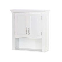 White Bathroom Wall Cabinet Cupboard with Open Shelf - $3,653.24 MXN
