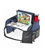 Kids Foldable Storage Organizer Desk Travel Tray with Bag for Toddler - Blue - £23.69 GBP