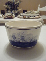 BLUE WHITE WINDMILL BOWL WITH SHIP ON ONE SIDE AND WINDMILL ON OTHER 5.2... - $8.99