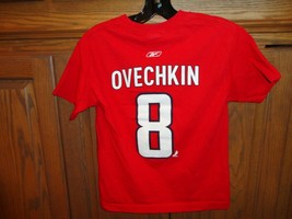 Red Reebok #8 Alex Ovechkin Washington Capitals NHL Hockey T-Shirt Youth M RARE - £10.83 GBP