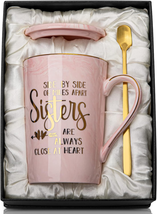Gifts for Sister, Sister Birthday Gifts, 14Oz Pink Ceramic Coffee Cup, V... - £13.90 GBP