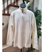 Nautica Men&#39;s Ivory Solid 100% Cotton Raglan Sleeve Casual Pullover Swea... - $28.00