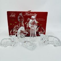 Cristal D&#39;Arques Clear Glass Holiday Christmas France Nativity Scene Fig... - $67.50