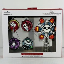 Nightmare Before Christmas Mini Christmas Ornament Set W/ Tree Topper Hallmark - £22.20 GBP