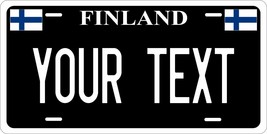 Finland Black License Plate Personalized Car Bike Motorcycle Custom Tag - £8.67 GBP+