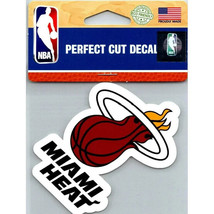 MLB Miami Heat Logo on 4&quot;x4&quot; Perfect Cut Decal Single by WinCraft - £8.62 GBP