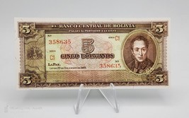 Bolivia Banknote 5 Bolivianos 1945 P-138  UNC - £5.42 GBP