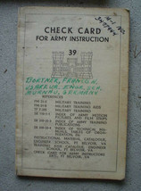 Vintage US Army Booklet Check Card Army Instruction #2 - $18.81