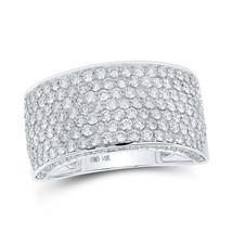 14kt White Gold Mens Round Diamond Pave Band Ring 3-1/5 Cttw - £2,452.05 GBP