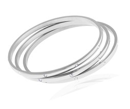 Stainless Steel Women&#39;s Stackable Set of 3 CZ - $2,047.14 MXN