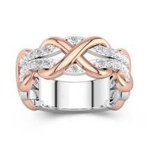 Infinity Wedding Band For Women Silver And Rose Gold In Two Tone Wedding Bend - £92.92 GBP