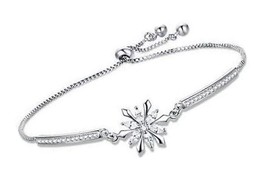 Snowflake Tennis Bracelets for Women Girls, White s - £76.16 GBP