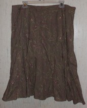 Womens J.H. Collectibles Brown W/ Floral Skirt Size 16W - £19.82 GBP