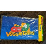 Vintage Veggie Tales Blue Pencil Case Larry The Cucumber Bob The Tomato - $24.60 CAD