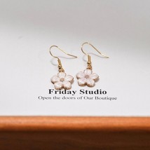 Pearl shell white flowers dangle earrings for women | cherry blossom |orchid | s - £6.97 GBP