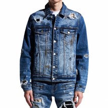 Embellish men&#39;s crawley denim jacket in Indigo Patchwork - size XL - £91.49 GBP