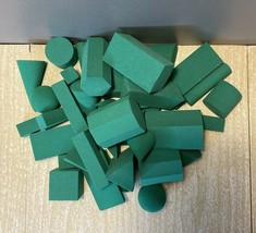 Foam Geometric Solid Blocks 3D Shapes 42 Dark Green pieces - £18.39 GBP