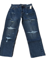 WOMEN&#39;S OLD NAVY STRAIGHT LEG, HIGH RISE, BUTTON FLY, RIPPED JEANS SIZE ... - £24.10 GBP