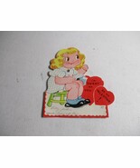 Vintage 1937 Girl sticking her tongue out  Mechanical Valentine Card rare - €24,07 EUR
