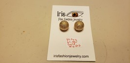 Earrings (New) Glitzy Glitter Gold #0125 - £6.55 GBP